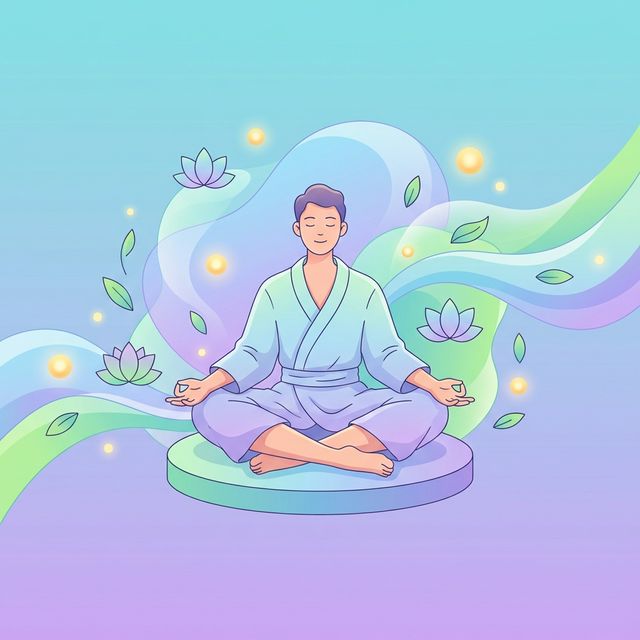 Person meditating peacefully in nature, representing mental wellness and mindfulness journey - CalmHealthyMind 28-week happiness program